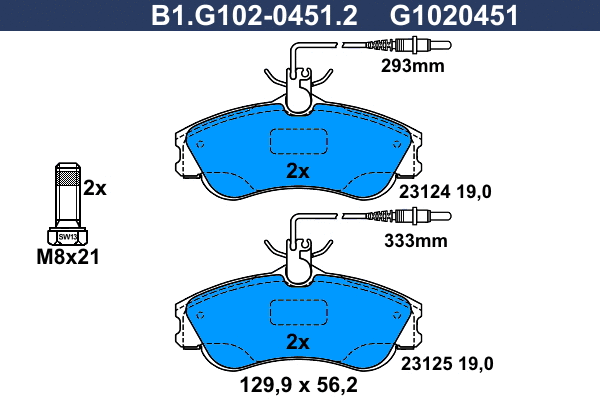 Brake Pad Set, disc brake (B1.G102-0451.2)