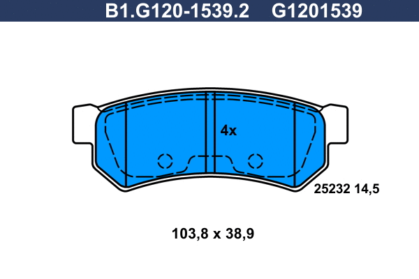 Brake Pad Set, disc brake (B1.G120-1539.2)
