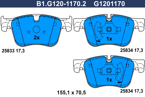 Brake Pad Set, disc brake (B1.G120-1170.2)