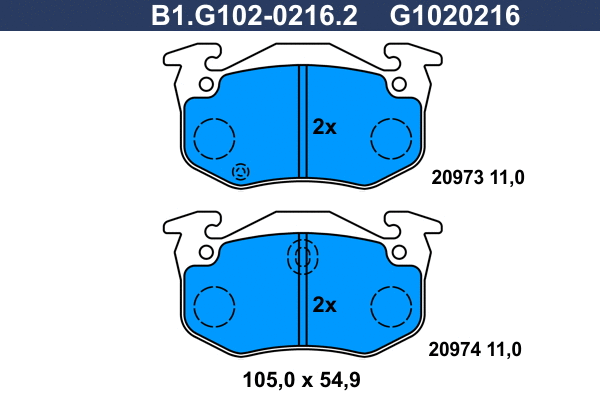 Brake Pad Set, disc brake (B1.G102-0216.2)