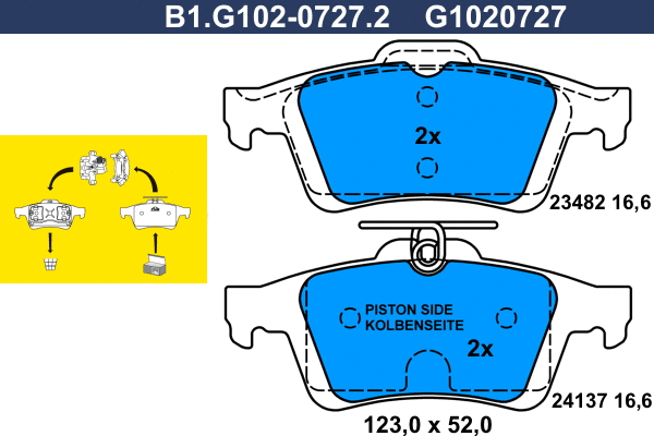 Brake Pad Set, disc brake (B1.G102-0727.2)