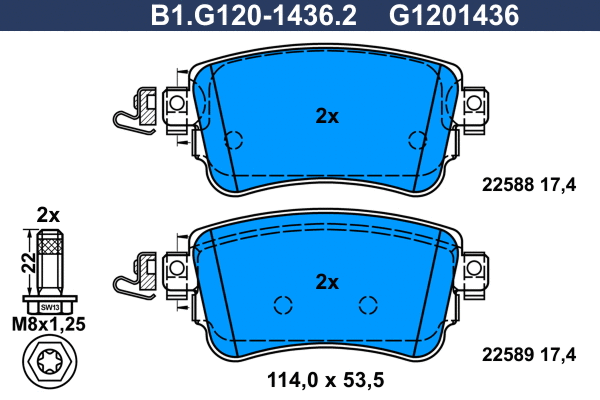 Brake Pad Set, disc brake (B1.G120-1436.2)