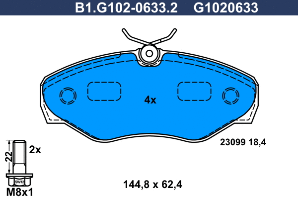 Brake Pad Set, disc brake (B1.G102-0633.2)