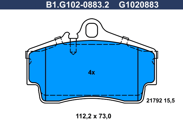 Brake Pad Set, disc brake (B1.G102-0883.2)