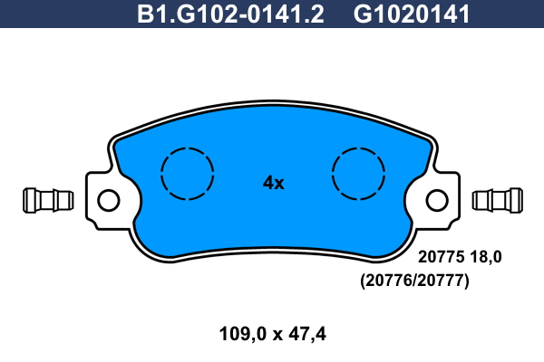 Brake Pad Set, disc brake (B1.G102-0141.2)