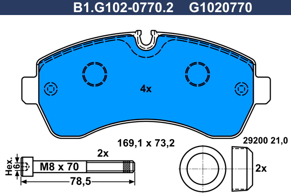Brake Pad Set, disc brake (B1.G102-0770.2)