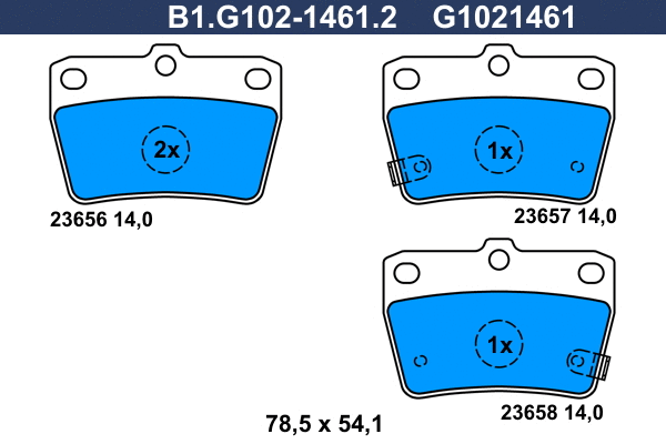 Brake Pad Set, disc brake (B1.G102-1461.2)
