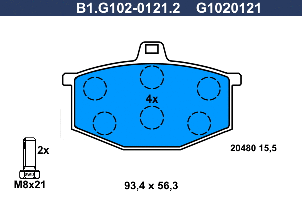 Brake Pad Set, disc brake (B1.G102-0121.2)