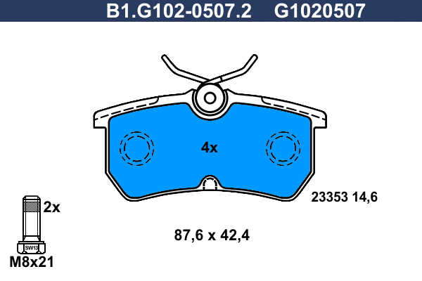 Brake Pad Set, disc brake (B1.G102-0507.2)