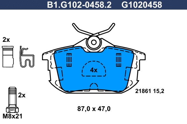 Brake Pad Set, disc brake (B1.G102-0458.2)