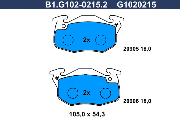 Brake Pad Set, disc brake (B1.G102-0215.2)