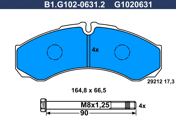 Brake Pad Set, disc brake (B1.G102-0631.2)