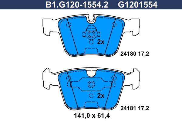 Brake Pad Set, disc brake (B1.G120-1554.2)
