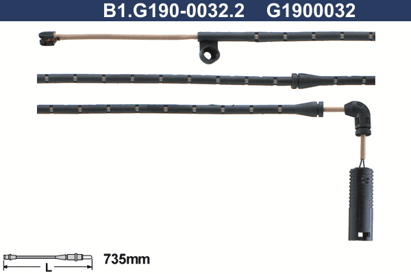 Warning Contact, brake pad wear (B1.G190-0032.2)