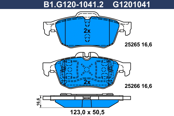 Brake Pad Set, disc brake (B1.G120-1041.2)