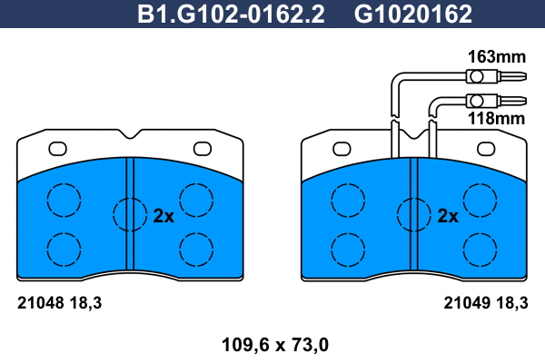 Brake Pad Set, disc brake (B1.G102-0162.2)