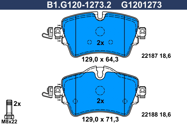 Brake Pad Set, disc brake (B1.G120-1273.2)