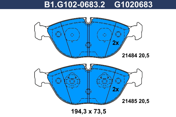 Brake Pad Set, disc brake (B1.G102-0683.2)