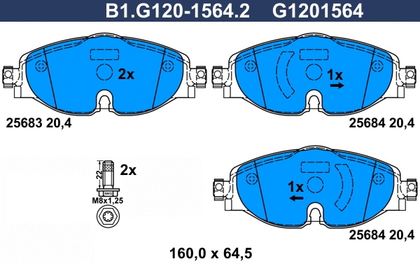 Brake Pad Set, disc brake (B1.G120-1564.2)