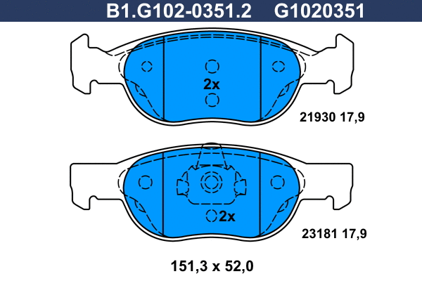 Brake Pad Set, disc brake (B1.G102-0351.2)