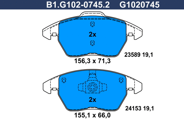 Brake Pad Set, disc brake (B1.G102-0745.2)