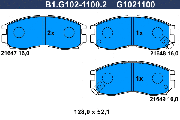 Brake Pad Set, disc brake (B1.G102-1100.2)