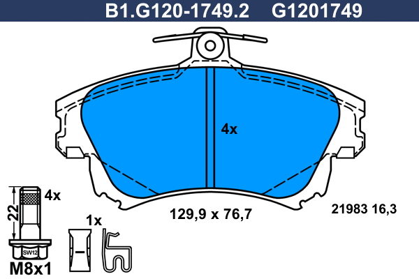 Brake Pad Set, disc brake (B1.G120-1749.2)
