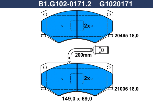 Brake Pad Set, disc brake (B1.G102-0171.2)