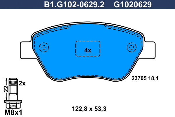 Brake Pad Set, disc brake (B1.G102-0629.2)