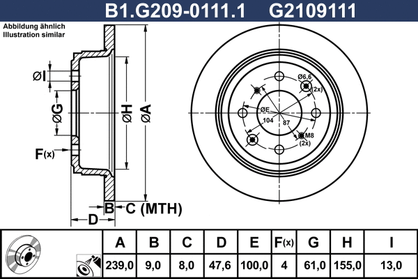 Brake Disc (B1.G209-0111.1)