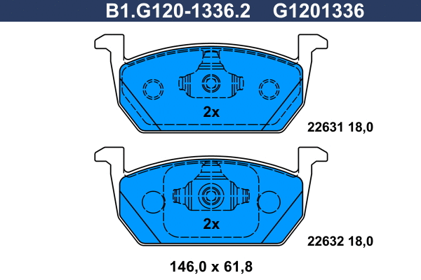 Brake Pad Set, disc brake (B1.G120-1336.2)
