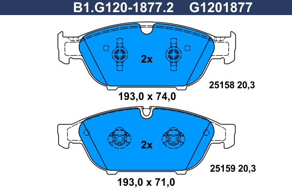 Brake Pad Set, disc brake (B1.G120-1877.2)