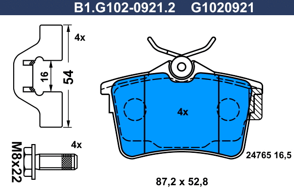 Brake Pad Set, disc brake (B1.G102-0921.2)