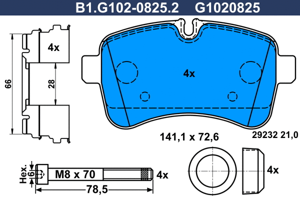 Brake Pad Set, disc brake (B1.G102-0825.2)