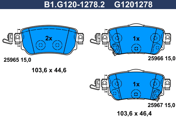 Brake Pad Set, disc brake (B1.G120-1278.2)