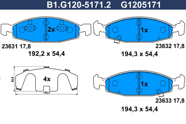 Brake Pad Set, disc brake (B1.G120-5171.2)