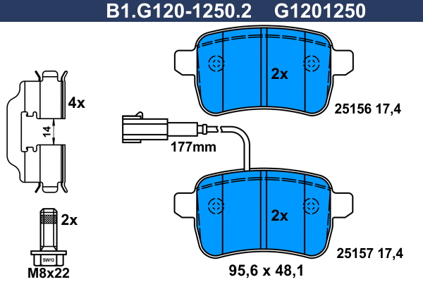 Brake Pad Set, disc brake (B1.G120-1250.2)