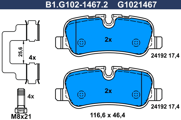Brake Pad Set, disc brake (B1.G102-1467.2)