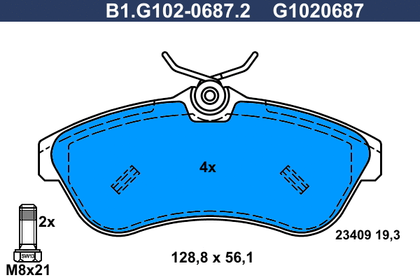 Brake Pad Set, disc brake (B1.G102-0687.2)