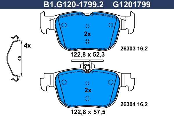 Brake Pad Set, disc brake (B1.G120-1799.2)