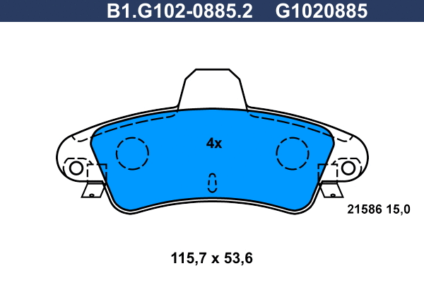 Brake Pad Set, disc brake (B1.G102-0885.2)