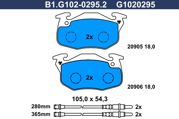 Brake Pad Set, disc brake (B1.G102-0295.2)