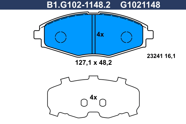 Brake Pad Set, disc brake (B1.G102-1148.2)
