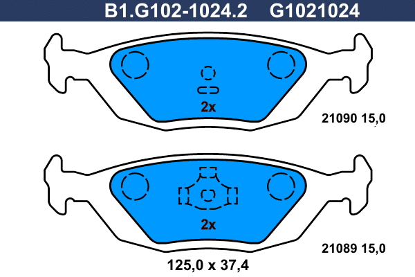 Brake Pad Set, disc brake (B1.G102-1024.2)