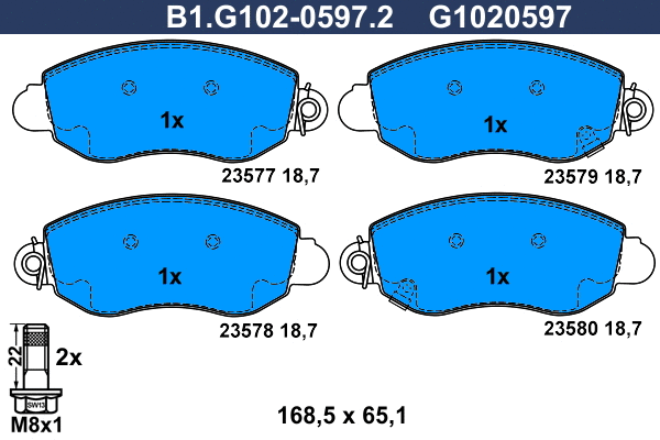 Brake Pad Set, disc brake (B1.G102-0597.2)
