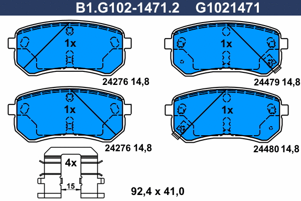 Brake Pad Set, disc brake (B1.G102-1471.2)