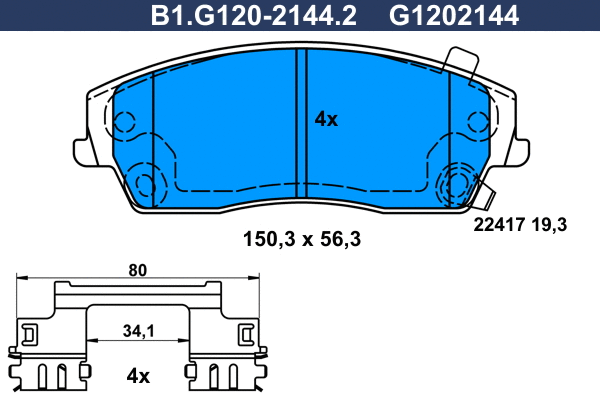 Brake Pad Set, disc brake (B1.G120-2144.2)