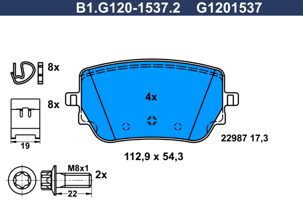 Brake Pad Set, disc brake (B1.G120-1537.2)
