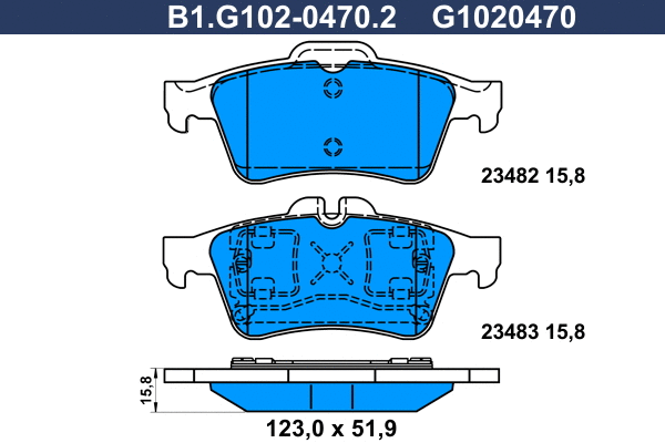 Brake Pad Set, disc brake (B1.G102-0470.2)