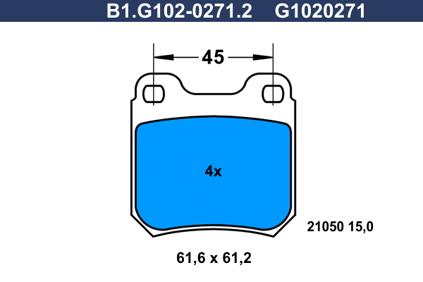 Brake Pad Set, disc brake (B1.G102-0271.2)